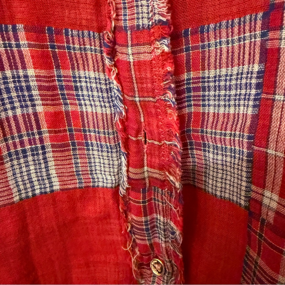 Seven7  Studded red  Button Down Shirt  medium - Picture 9 of 12